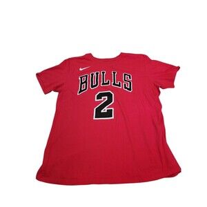 Men's Nike Chicago Bulls T-shirt #2 Lonzo Ball Size Large